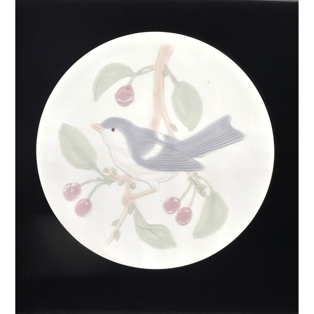 Crowning Touch Decorative Bird Wall Plate Blue Bird Cherry Branch Bas-Relief 8in